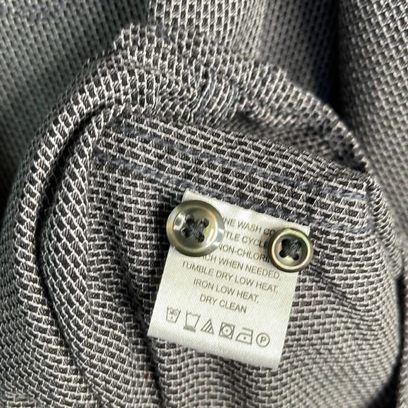 JAMES CAMPBELL Long Sleeve Dress Shirt Textured Cotton Print Grey Size M - Picture 9 of 13